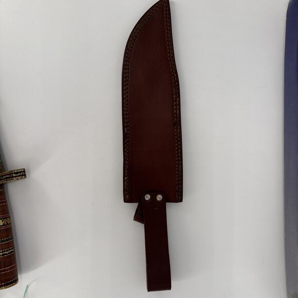 Custom Handmade Damascus Blade Hunting Knife Camping Knife w/Sheath 10" Blade - Picture 12 of 16